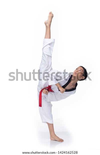 Master Red Belt Kid Taekwondo Show Stock Photo Edit Now 1424162528