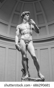 Masterpiece Renaissance Sculpture By Michelangelo, David.