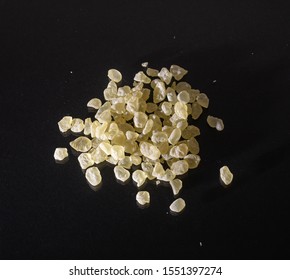 Mastic Resin Tears. Chios Mastic On Gray Black Background, Top View