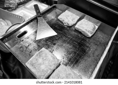 Mataba On A Hot Pan That Looks Appetizing, Islamic Food Background