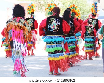 Matachines Dancing To The Virgin Of Guadalupe, Saltillo, Coahuila, Mexico. 05-12-2019