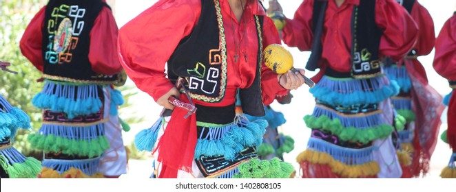 Matachines Dancing To The Virgin Of Guadalupe, Saltillo, Coahuila, Mexico. 05-12-2019