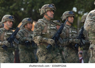 Matamoros, Tamaulipas, Mexico - February 24, 2018: Mexican Armed Forces During Operations In North Easthern Mexico.