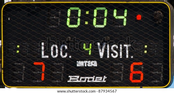 Mataro Spain October 12 Scoreboard Showing Stock Photo Edit Now