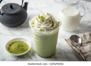 Matcha Frappe In Plastic Cup