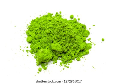 Matcha Green Tea Extract Powder Isolated White Background