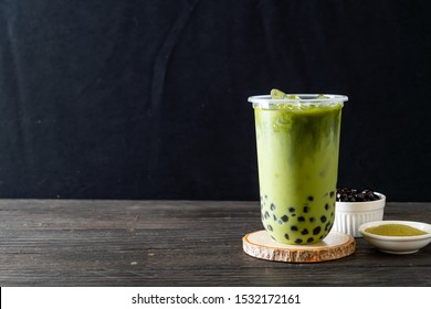 matcha green tea latte with bubble