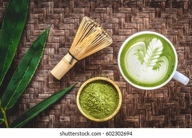 Matcha Latte And Matcha Green Tea