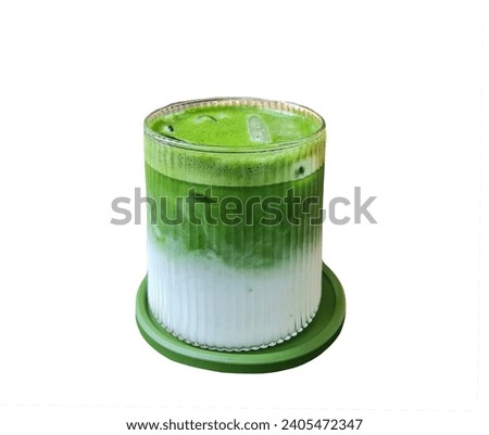 Matcha Latte isolated, white, cup, drink, green, red, object, tea, can, candle, glass, food