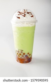 Matcha Milkshake Pearl Drink On White