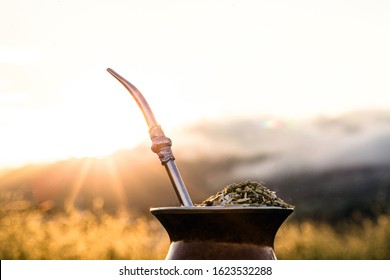 Chimarrão, or mate, is a characteristic drink of the culture of southern South America bequeathed by indigenous cultures. It consists of a gourd, a pump, ground yerba mate and warm water.