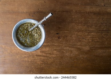 Mate Herbs Drink Traditional From Argentina, Straw.