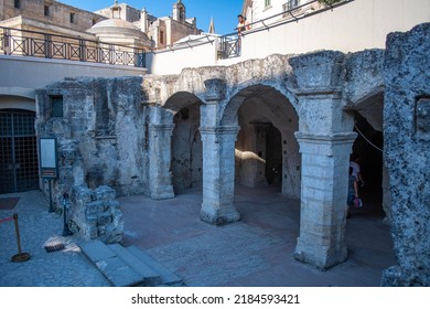 Matera, Italy - 08.13.2021: The Ruins Of The Matera's Hypogeum