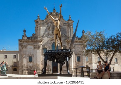 Matera. Italy. August 18, 2019. Sculpture  