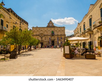 MATERA, ITALY - JULY 17, 2019: View Of The Palazzo Lanfranchi. 