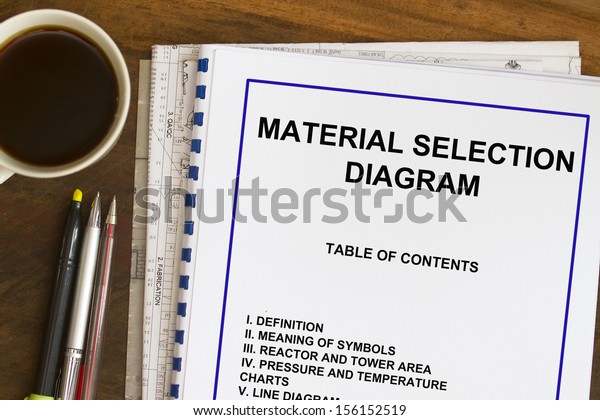 material-selection-diagram-concept-process-engineering-stock-photo