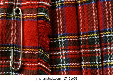 Material Texture - Royal Stuart Tartan Kilt With A Kilt Pin