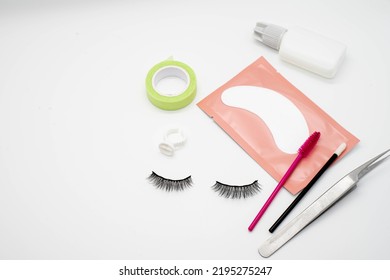 Material For The Work Of Eyelash Extensions, False Eyelashes, Microbrachis, Glue, Tweezers, Combs, Brushes For Eyelash Extensions.