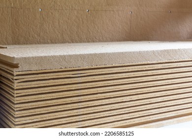 materials background - compressed thermal insulating hemp fiber bonded panels - Shutterstock ID 2206585125