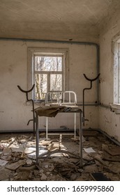 Maternity Bed Standing In Messy Abandoned Room