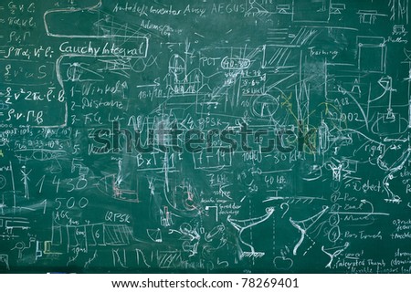 math formulas on a blackboard