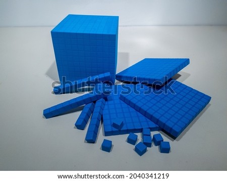 Math manipulatives with studio lighting