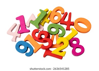 Math number colorful on white background, education study mathematics learning teach concept.
