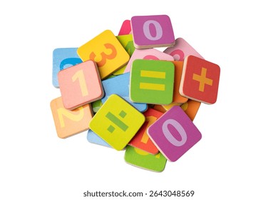 Math number colorful on white background.