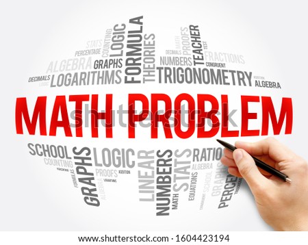 Math problem word cloud collage, education concept background
