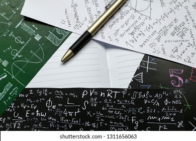 Math problems on graph paper with pencil ,formula arithmetic using for concept of World Maths Day.