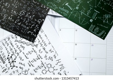 Math problems on graph paper with pencil ,formula arithmetic using for concept of World Maths Day.