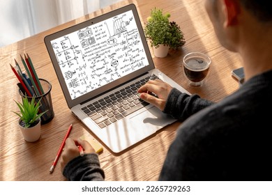 Mathematic equations and modish formula on computer screen showing concept of science and education - Powered by Shutterstock