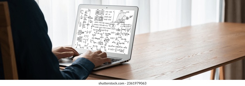 Mathematic equations and modish formula on computer screen showing concept of science and education - Powered by Shutterstock