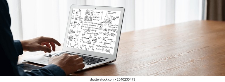 Mathematic equations and modish formula on computer screen showing concept of science and education - Powered by Shutterstock