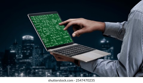 Mathematic equations and modish formula on computer screen showing concept of science and education - Powered by Shutterstock