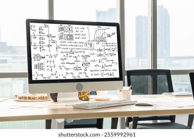 Mathematic equations and modish formula on computer screen showing concept of science and education - Powered by Shutterstock