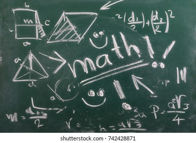 Mathematical Equation On Chalkboard Blackboard Texture Stock Photo ...