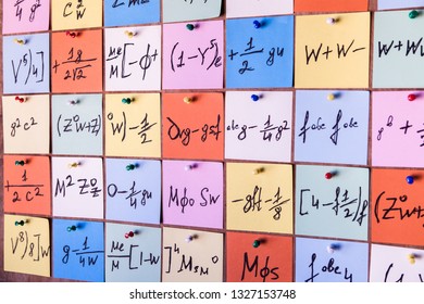 Mathematical equations and formulas on stickers. Font of numbers - Powered by Shutterstock - Get 15% off with code: PIKWIZARD15