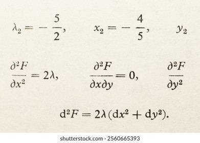 Mathematical Equations, Graphs, and Formulas Featuring Partial Derivatives, Calculus, and Advanced Mathematics Concepts with Detailed Notations - Powered by Shutterstock