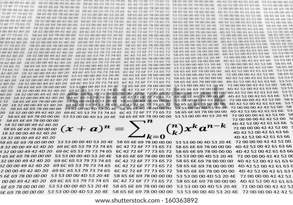 Mathematical Formula On Background Hexadecimal Code Stock Photo (Edit ...