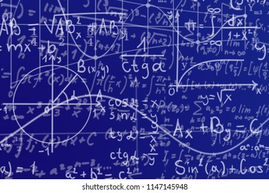 Mathematical formulas and function graphs, school background