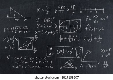 Doodle Writing Drawing Math Formulas Chalk Stock Vector (Royalty Free ...