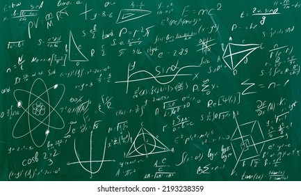 Mathematical scientific seamless pattern with geometry plots, formulas and calculations. You can use any color of background