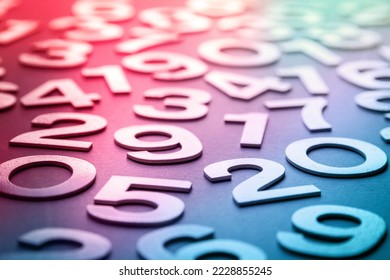 Mathematics abstract background made with solid numbers - Closeup view