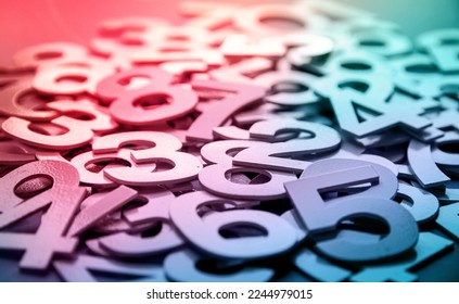 Mathematics abstract background made with solid numbers - Closeup view - Shutterstock ID 2244979015