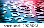 Mathematics background made with solid numbers - Closeup view