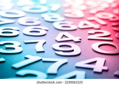Mathematics background made with solid numbers - Closeup view