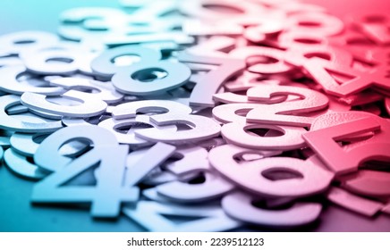 Mathematics background made with solid numbers - Closeup view