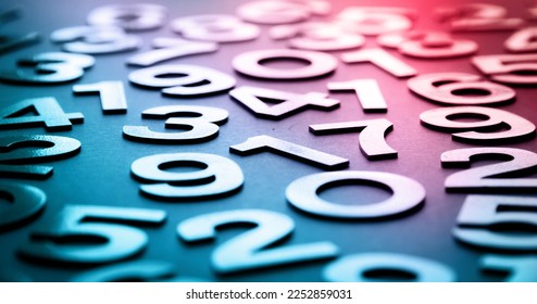 Mathematics background made with solid numbers - Closeup view