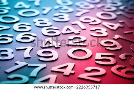 Mathematics background made with solid numbers - Closeup view